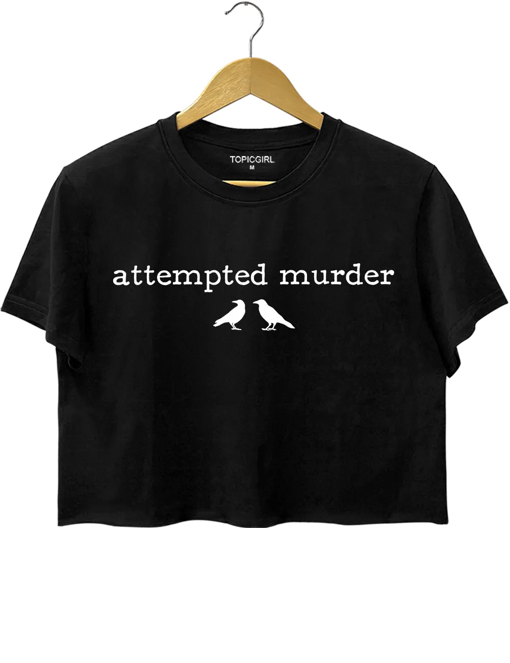 Funny Attempted Murder Dark Humor Crop Top sold by Topic Girl
