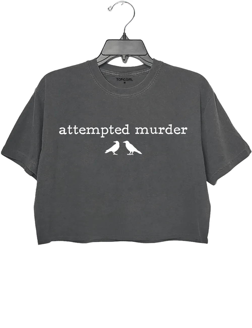 Funny Attempted Murder Dark Humor Crop Top sold by Topic Girl product image thumbnail 2