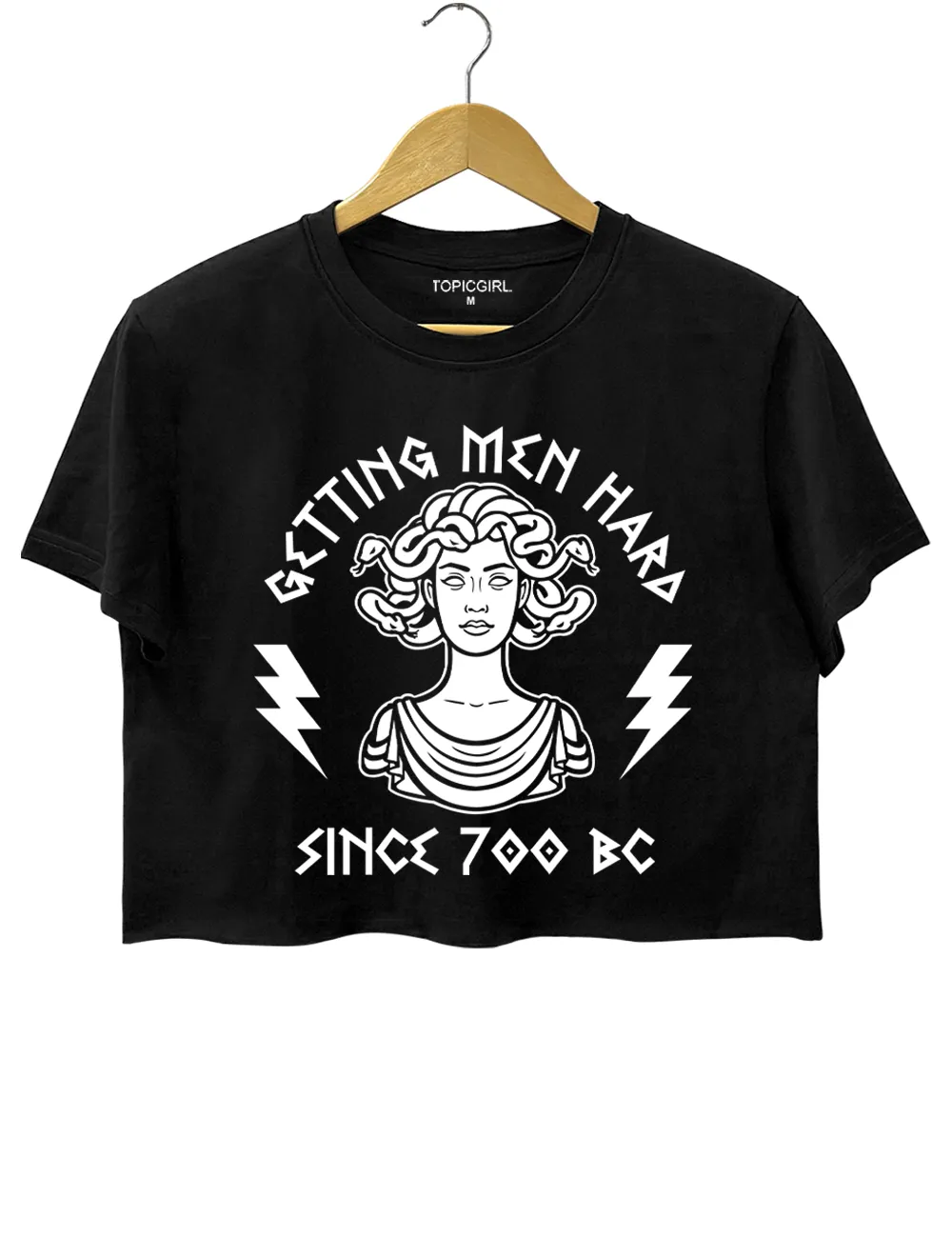 Getting Men Hard Since 700 BC Crop Top sold by Topic Girl product image thumbnail 3