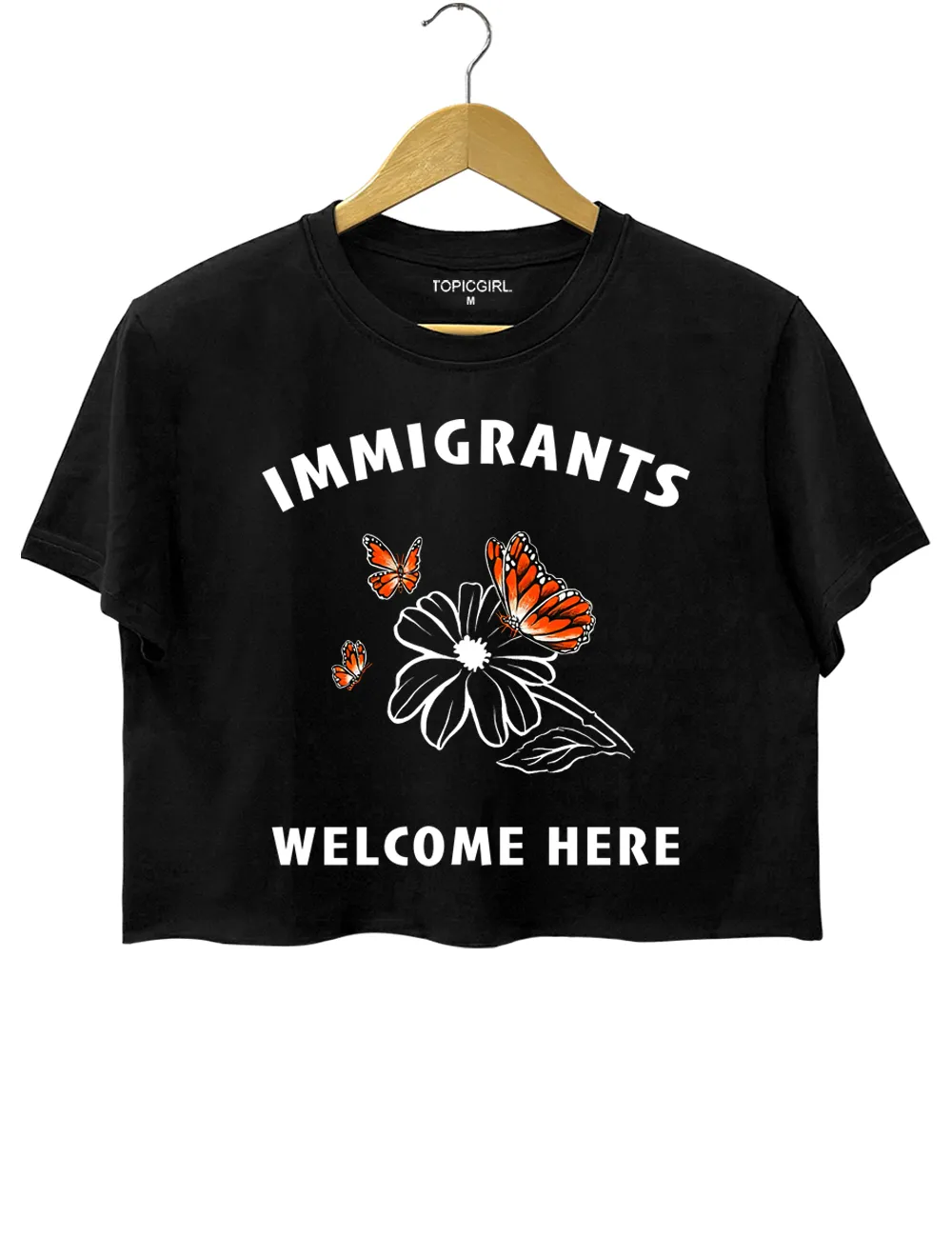 Immigrants Welcome Here Crop Top sold by Topic Girl