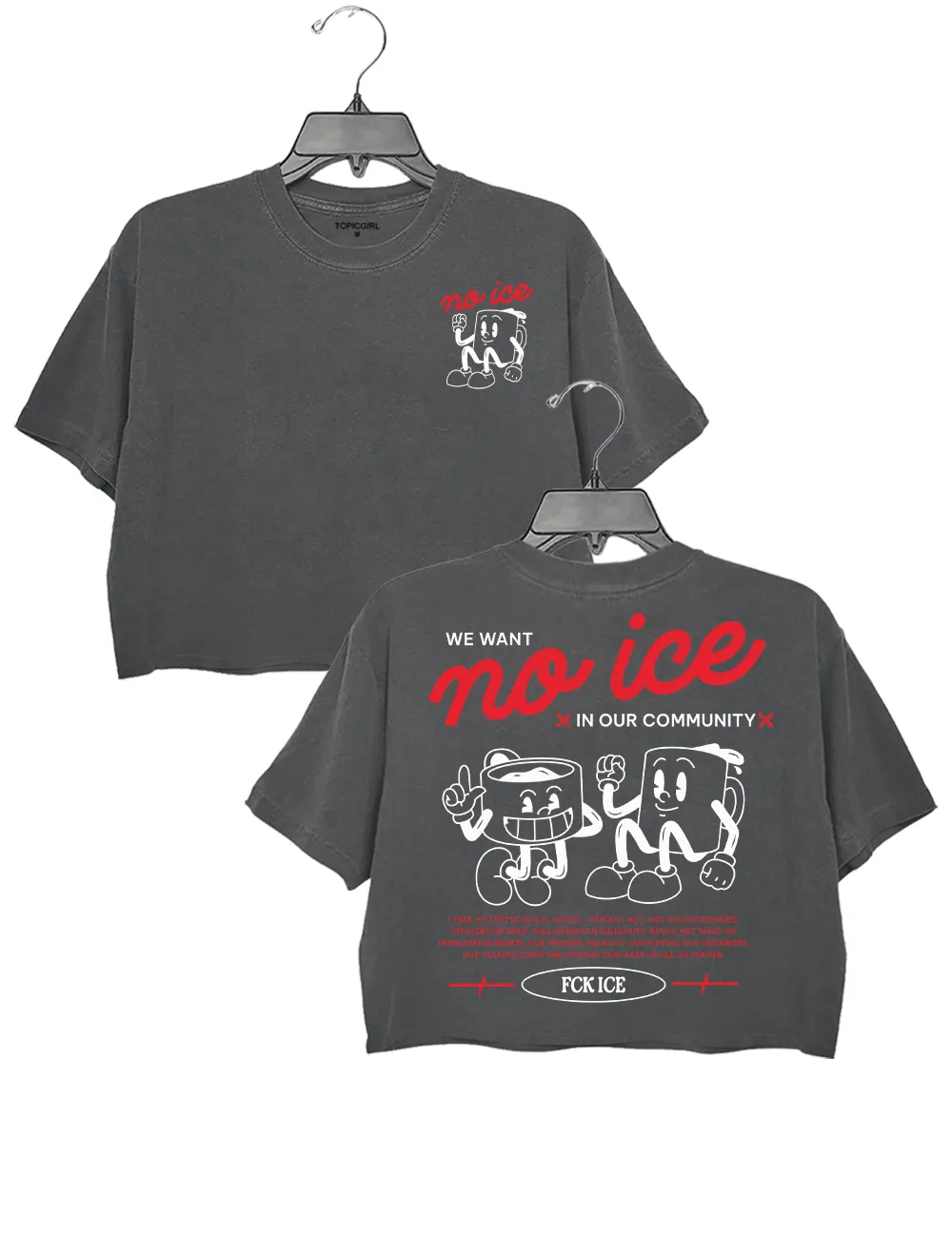 Retro Abolish ICE Crop Top sold by Topic Girl product image thumbnail 4