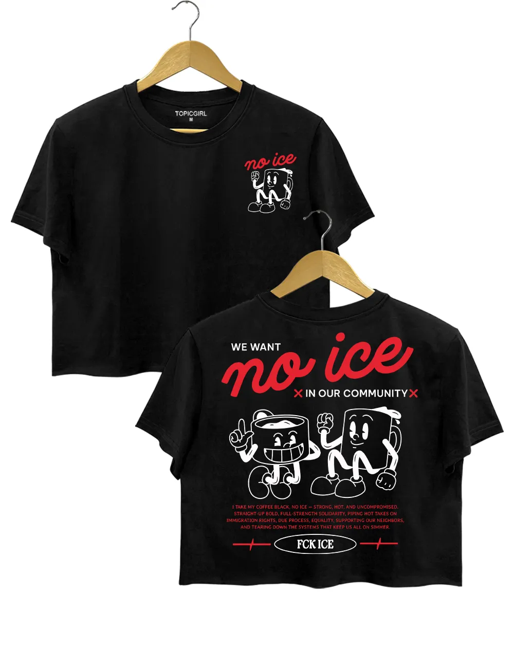 Retro Abolish ICE Crop Top sold by Topic Girl