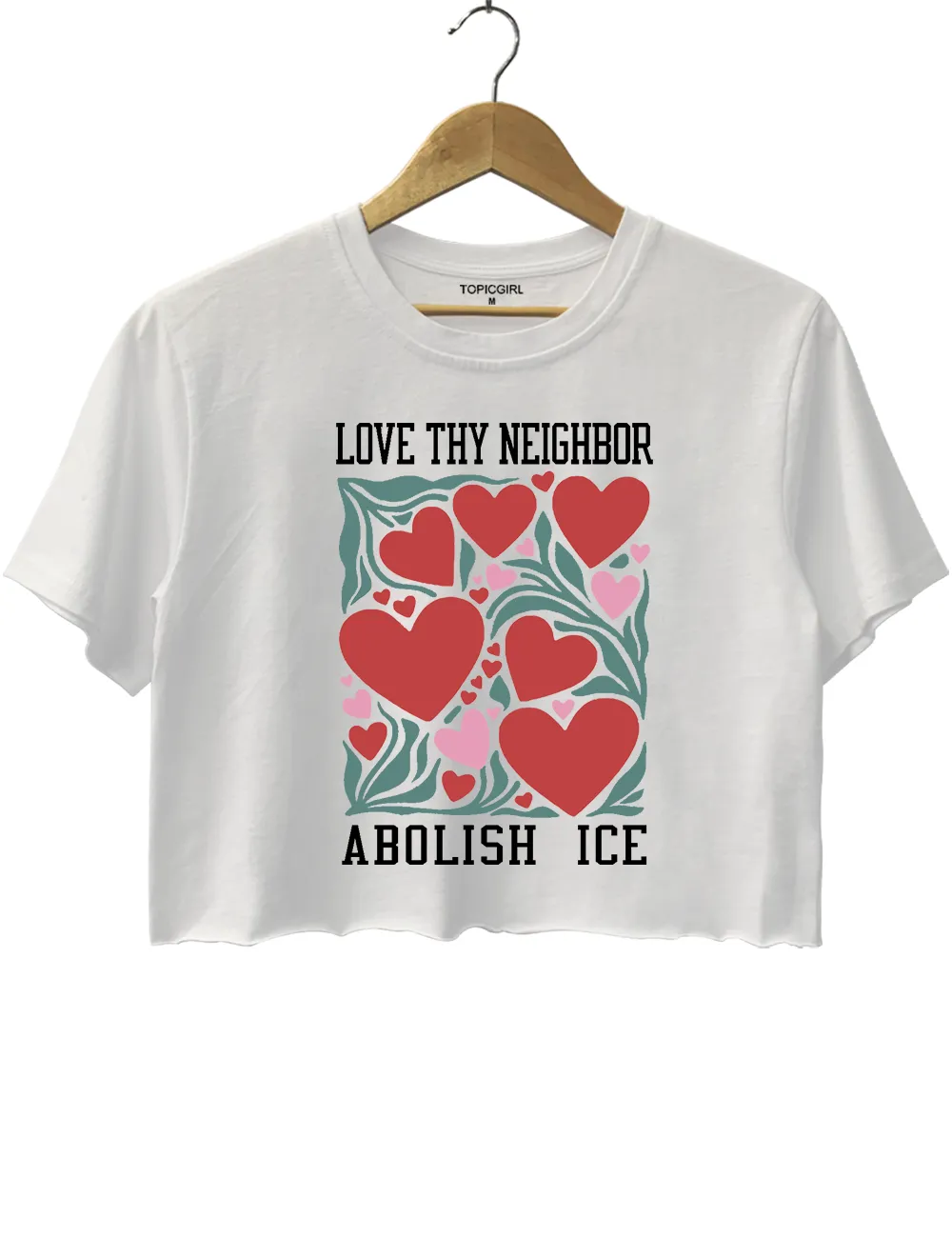 Love Thy Neighbor Abolish ICE Crop Top sold by Topic Girl product image thumbnail 2