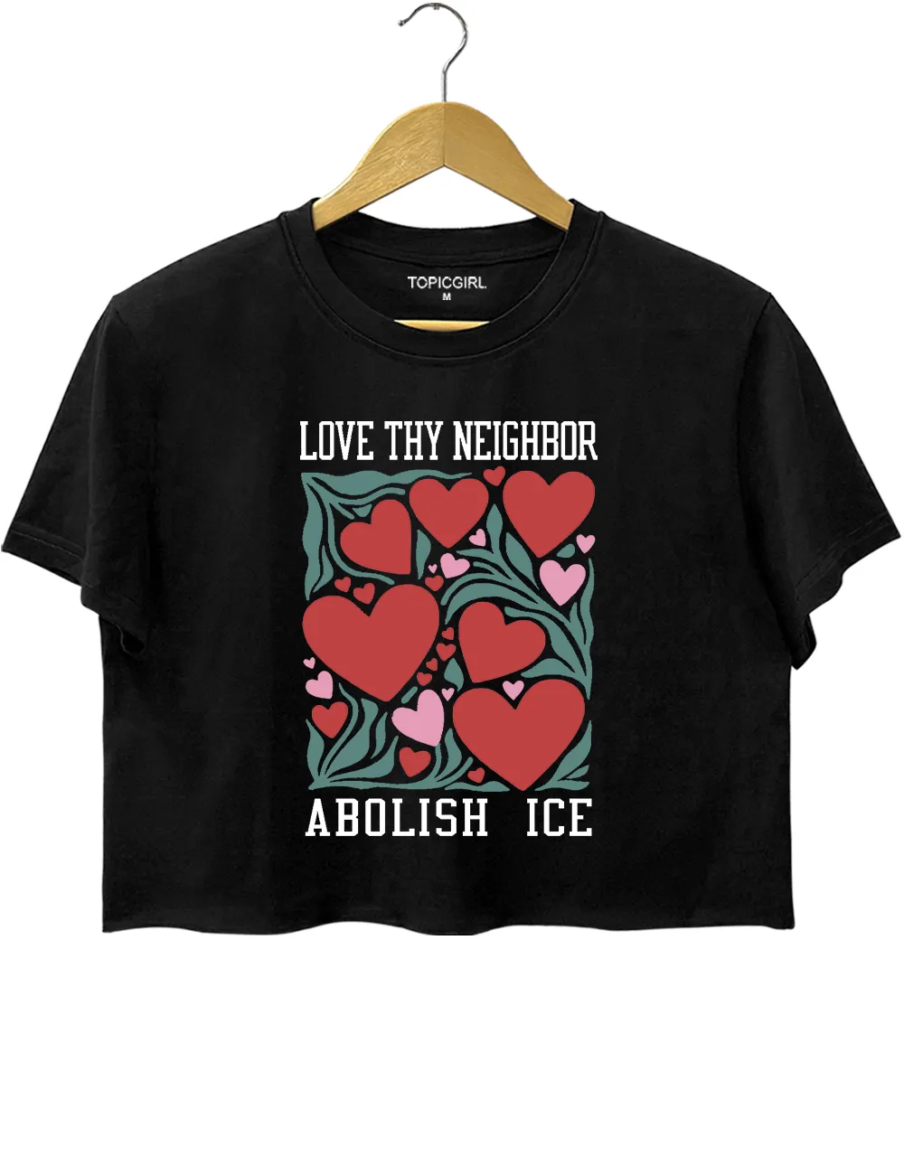 Love Thy Neighbor Abolish ICE Crop Top sold by Topic Girl product image thumbnail 3