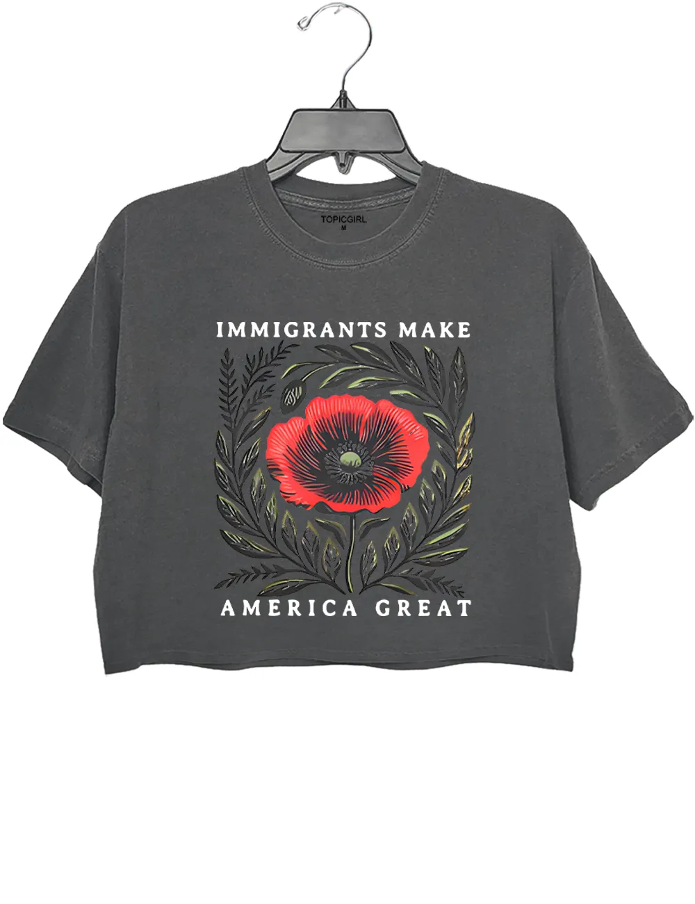 Immigrants Make America Great Crop Top sold by Topic Girl product image thumbnail 2