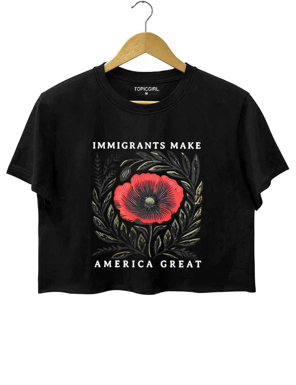 Immigrants Make America Great Crop Top sold by Topic Girl product image thumbnail 3