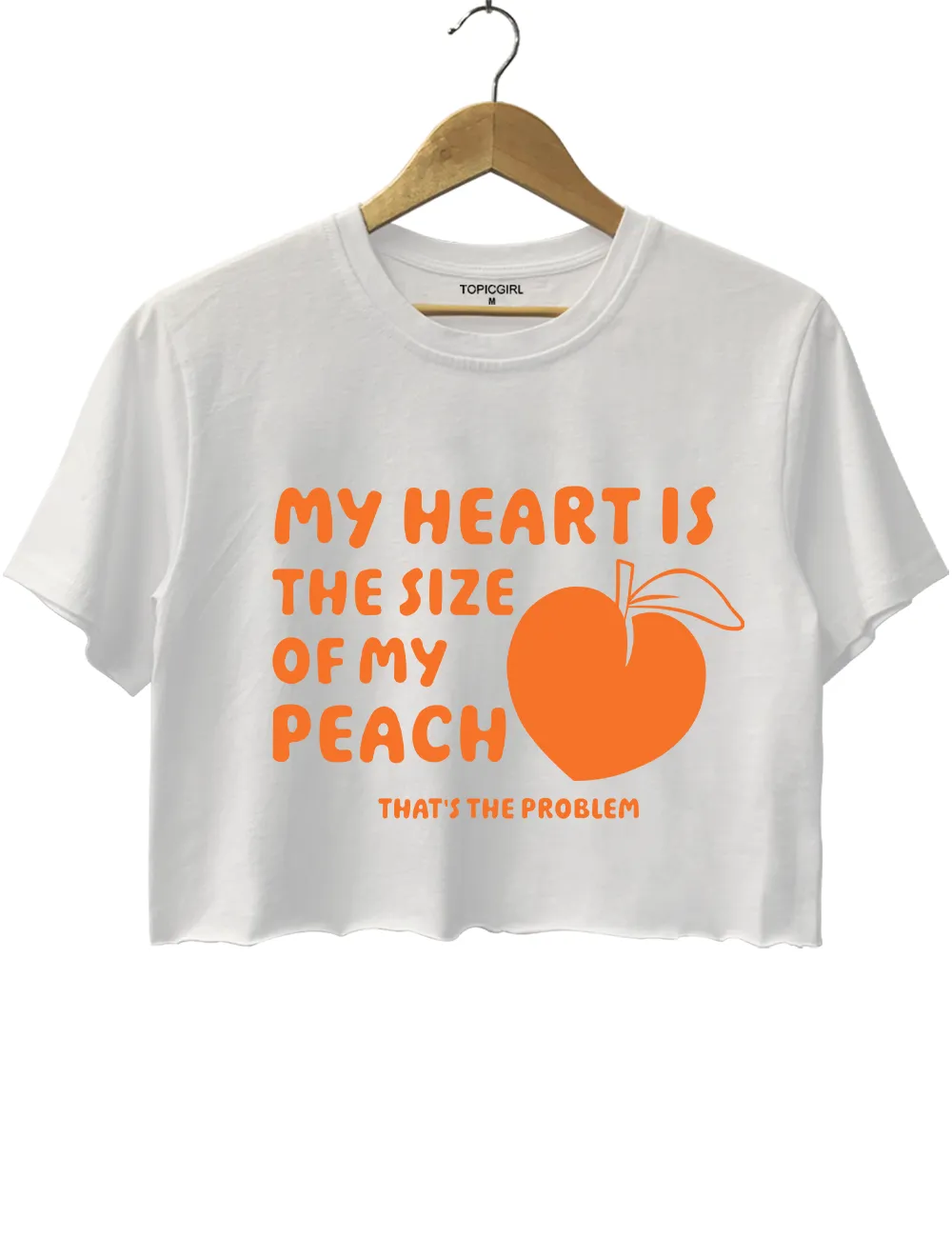 My Heart Is The Size Of My Peach That's The Problem Crop Top sold by Topic Girl product image thumbnail 3