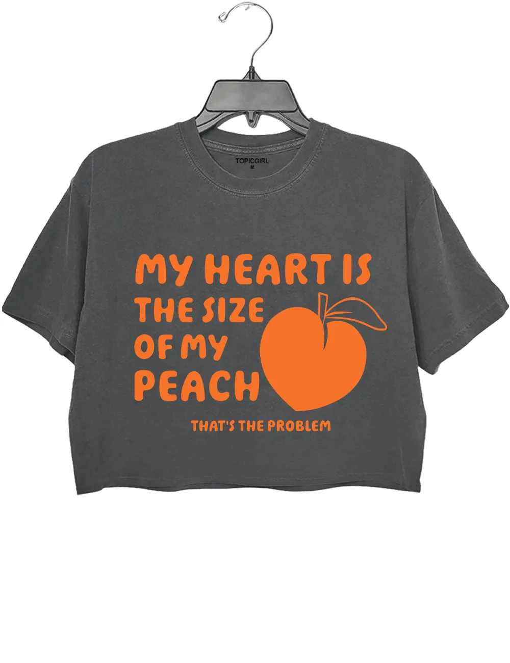 My Heart Is The Size Of My Peach That's The Problem Crop Top sold by Topic Girl product image thumbnail 2