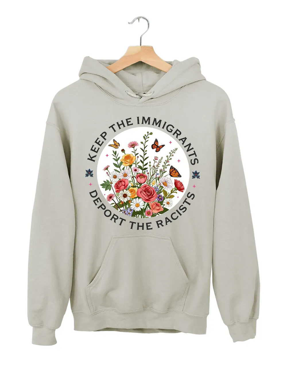 Keep The Immigrants Deport The Racist Hoodie sold by Topic Girl