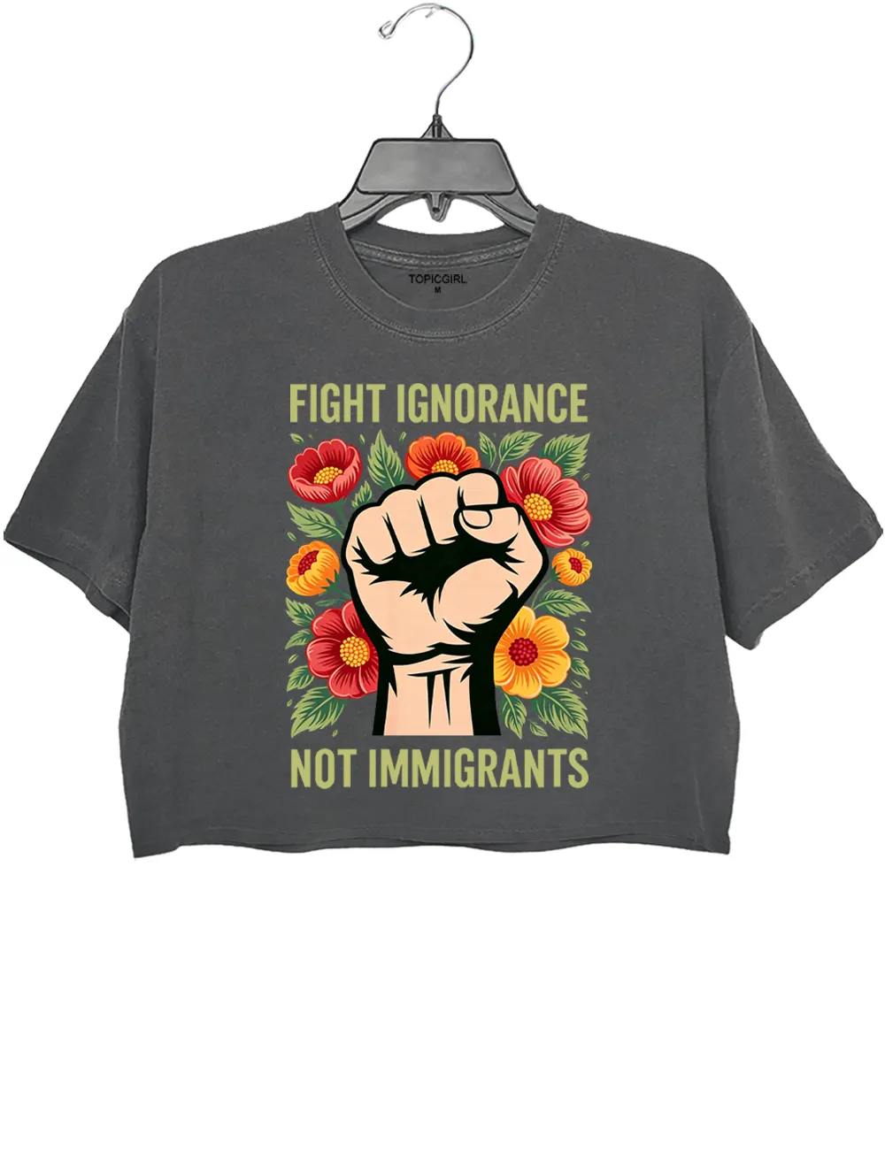 Fight Ignorance Not Immigrants Crop Top sold by Topic Girl product image thumbnail 2