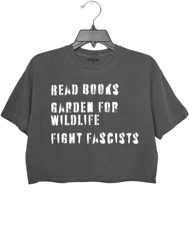 Read Books Garden for Wildlife Fight Crop Top sold by Topic Girl