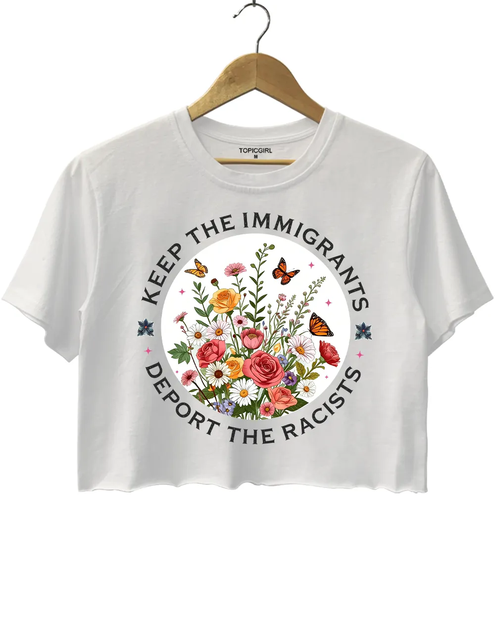 Keep The Immigrants Deport The Racist Crop Top sold by Topic Girl product image thumbnail 2
