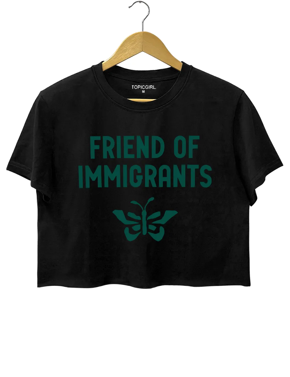 Friend Of Immigrants Crop Top sold by Topic Girl