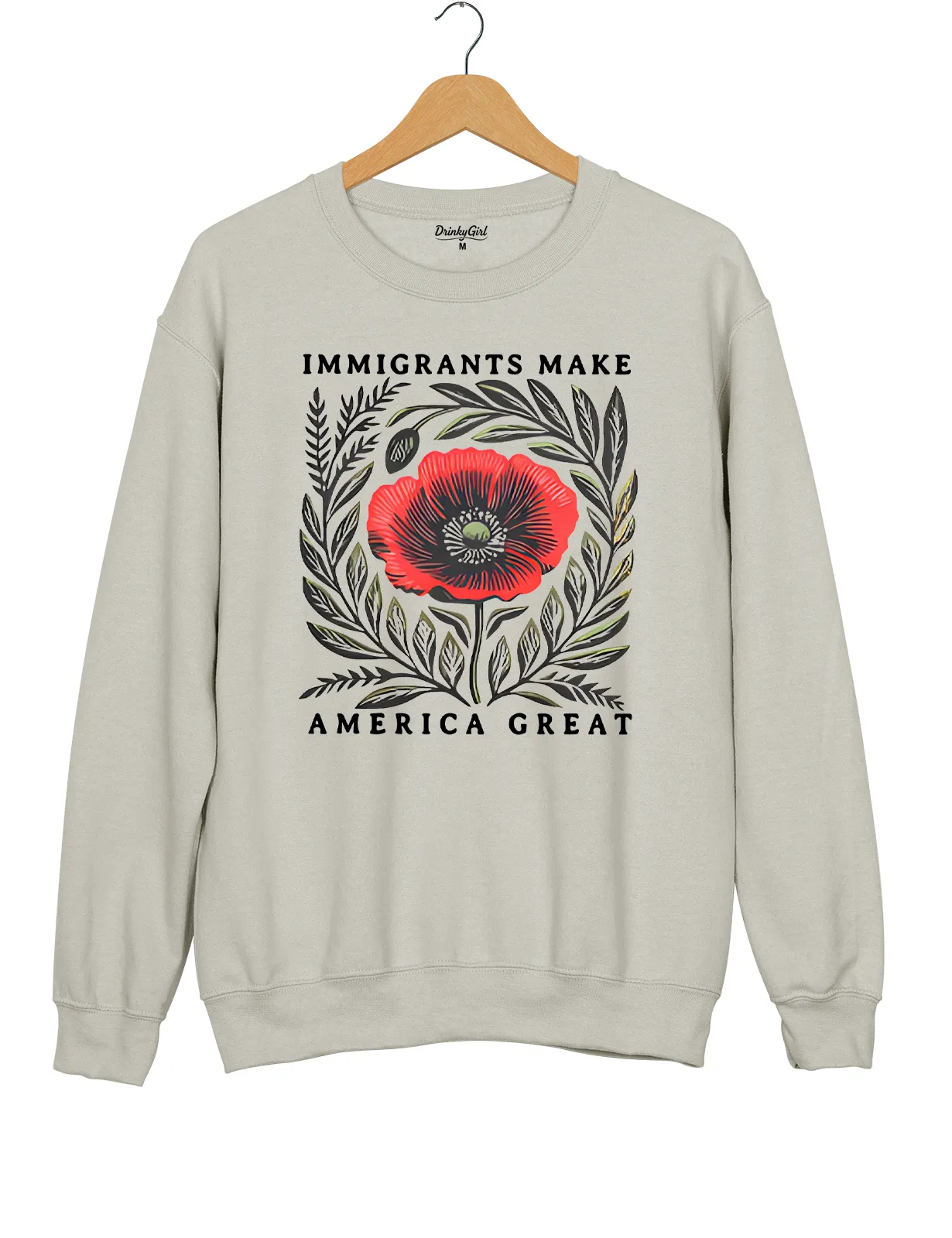 Immigrants Make America Great Sweatshirt sold by Topic Girl product image thumbnail 2