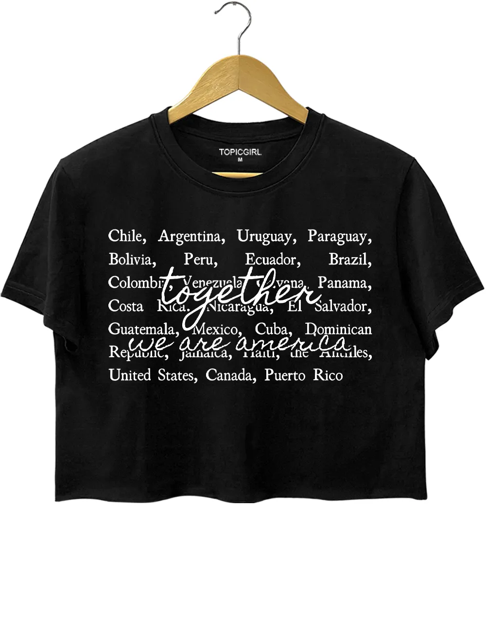 Latin Pride and Immigrant Support More Powerful Than Hate Is Love Crop Top sold by Topic Girl product image thumbnail 3