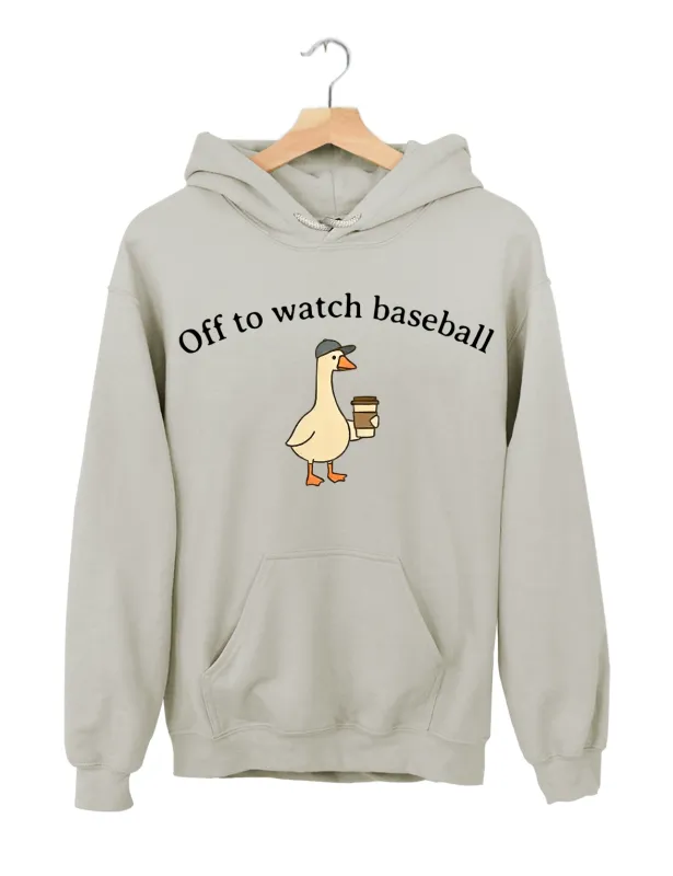 Off To Watch Baseball Hoodie made by Topic Girl