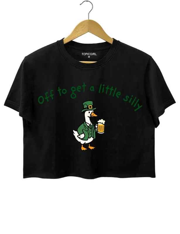 Off To Get A Little Silly Crop Top sold by Topic Girl