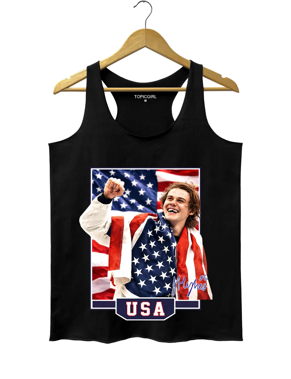 Jack Hughes USA Hockey Tank Top sold by Topic Girl product image thumbnail 2