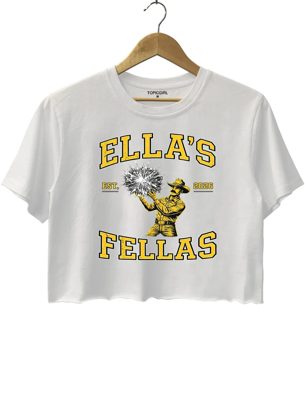 Vintage Cowboy Fan Ella's Fellas Crop Top sold by Topic Girl product image thumbnail 2