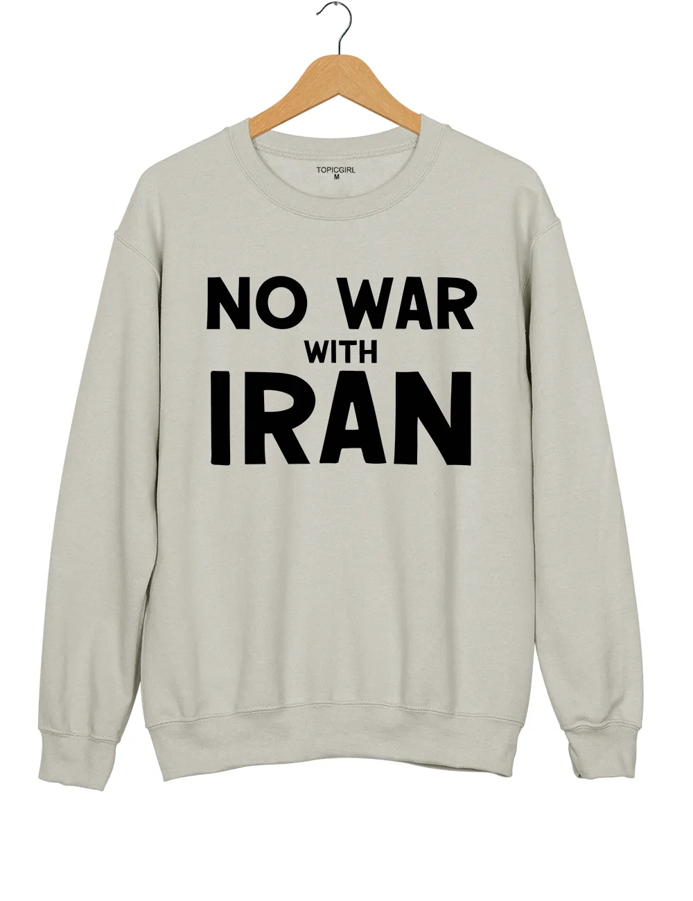 No War With Iran Sweatshirt sold by Topic Girl