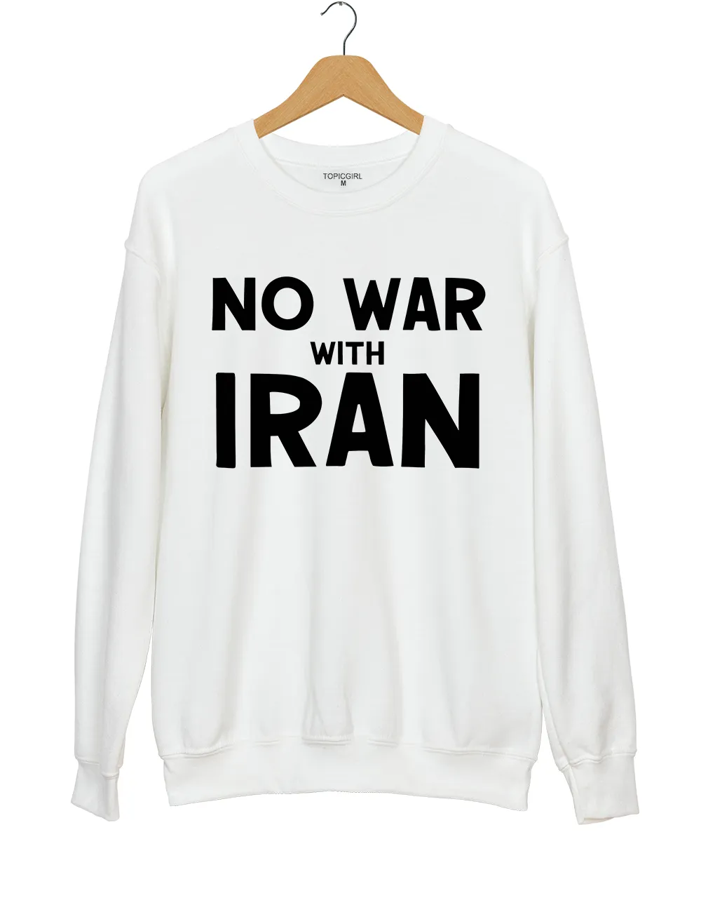 No War With Iran Sweatshirt sold by Topic Girl product image thumbnail 2