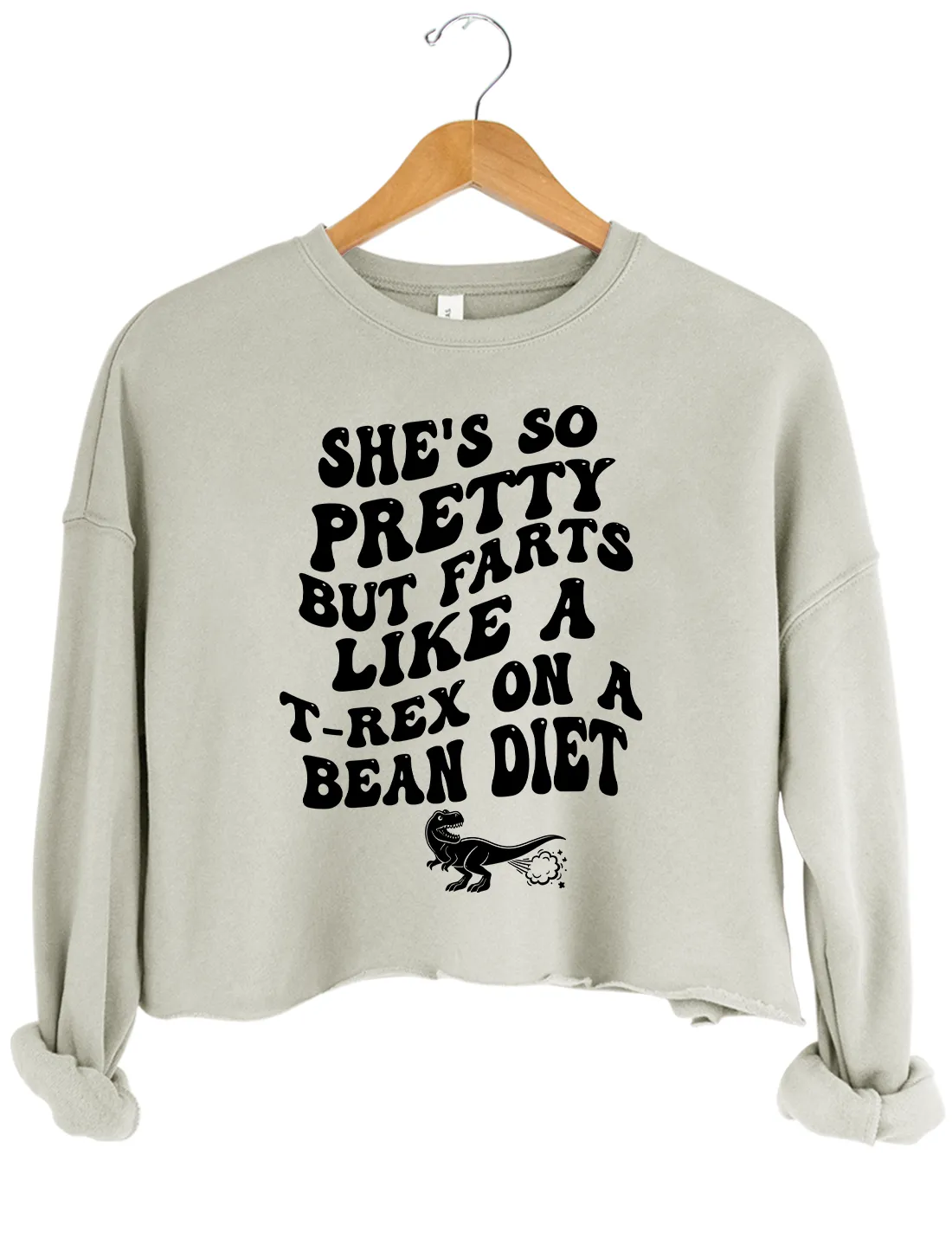 She's So Pretty But She Farts Like A T-Rex On A Bean Diet Crop Sweatshirt sold by Topic Girl