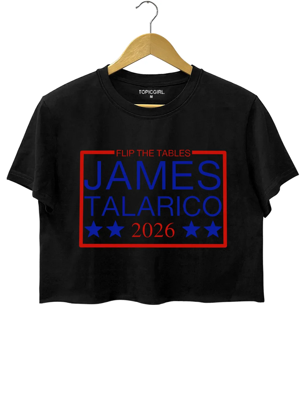 Flip the Tables James Talarico 2026 Crop Top sold by Topic Girl product image thumbnail 3