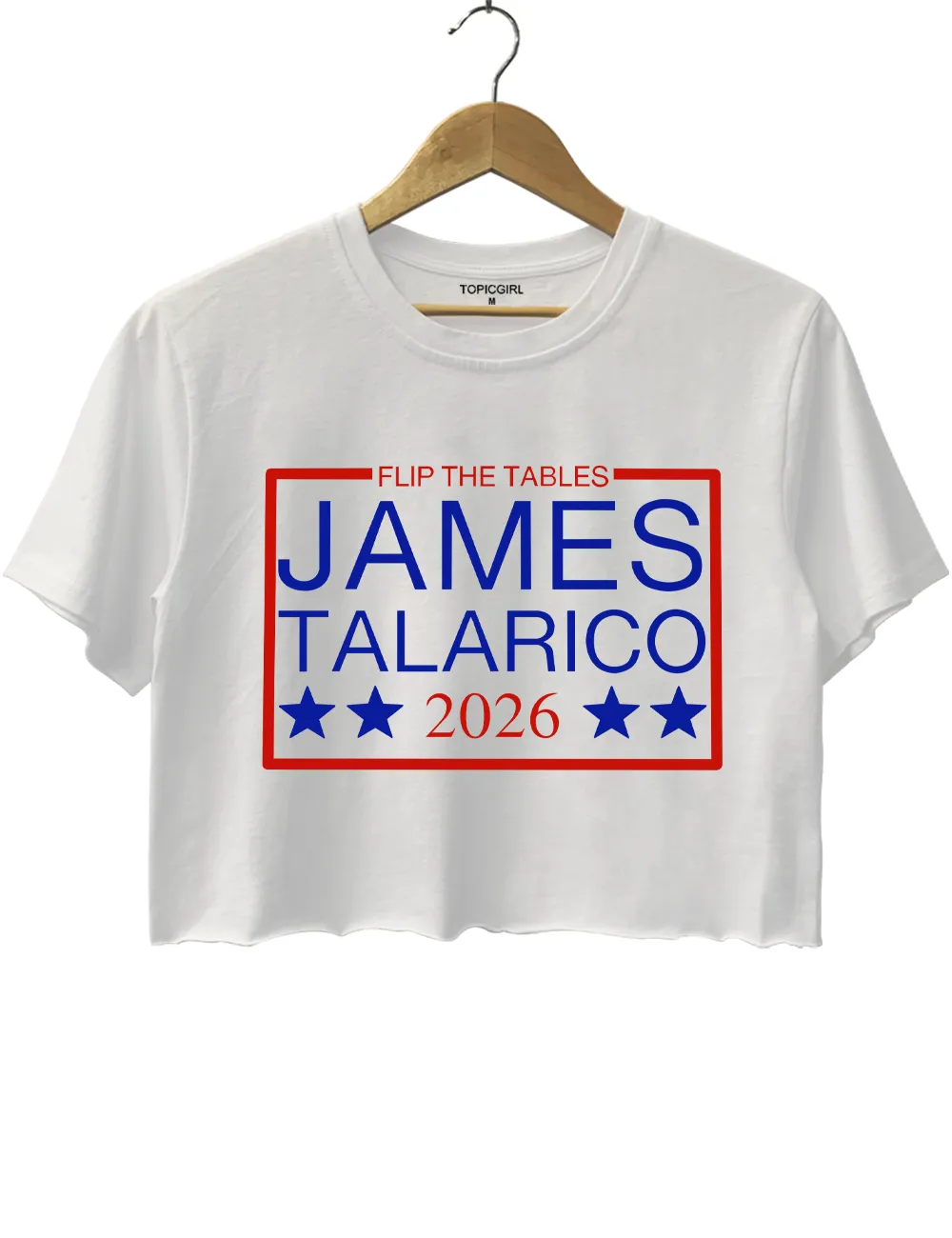 Flip the Tables James Talarico 2026 Crop Top sold by Topic Girl product image thumbnail 2