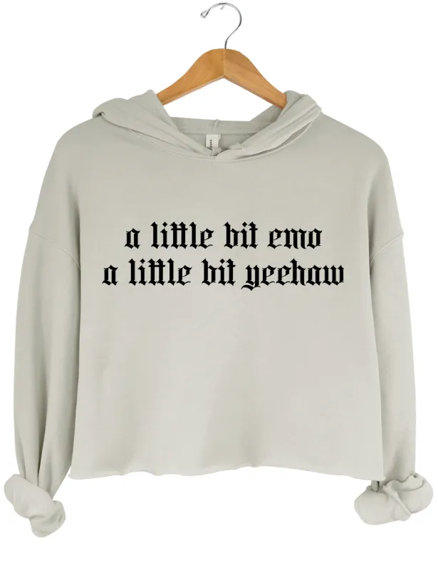 A Little Bit Emo A Little Bit Yeehaw Crop Hoodie made by Topic Girl