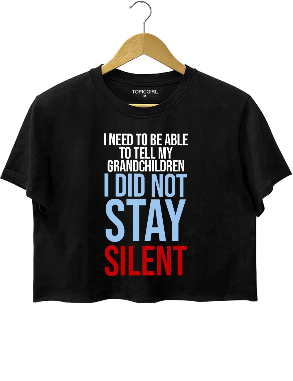 I Did Not Stay Silent Crop Top sold by Topic Girl product image thumbnail 3