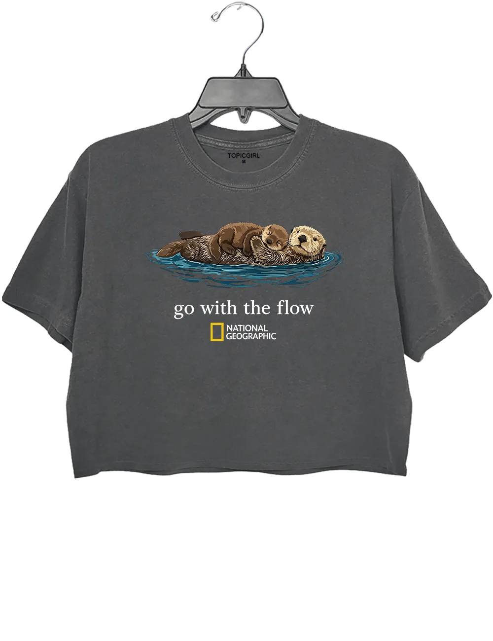Go With The Flow Otter Nature Graphic Crop Top sold by Topic Girl