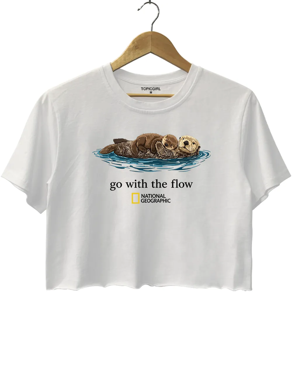 Go With The Flow Otter Nature Graphic Crop Top sold by Topic Girl product image thumbnail 2