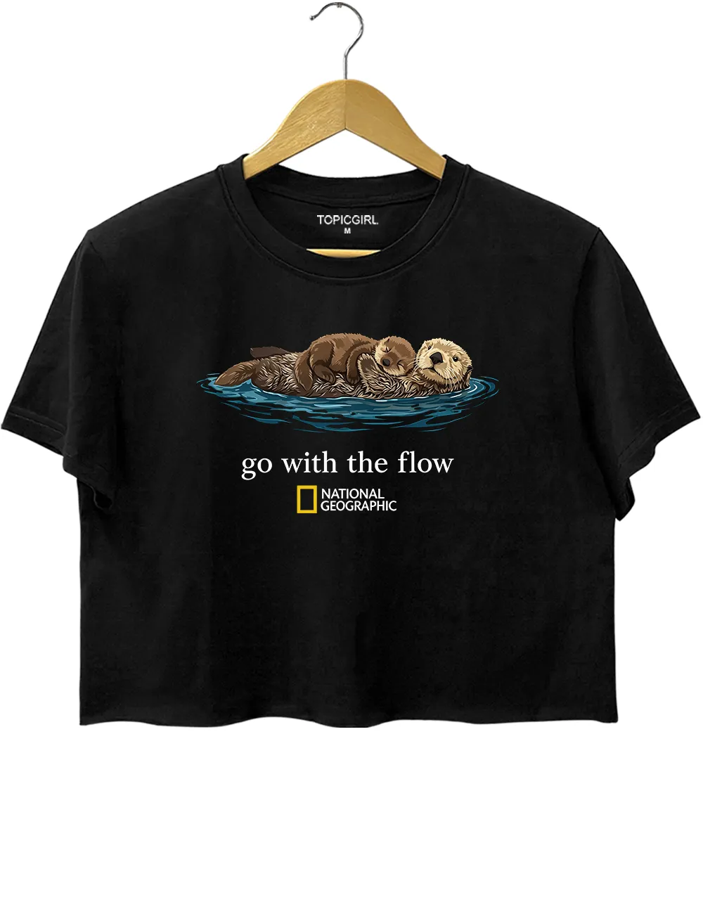 Go With The Flow Otter Nature Graphic Crop Top sold by Topic Girl product image thumbnail 3