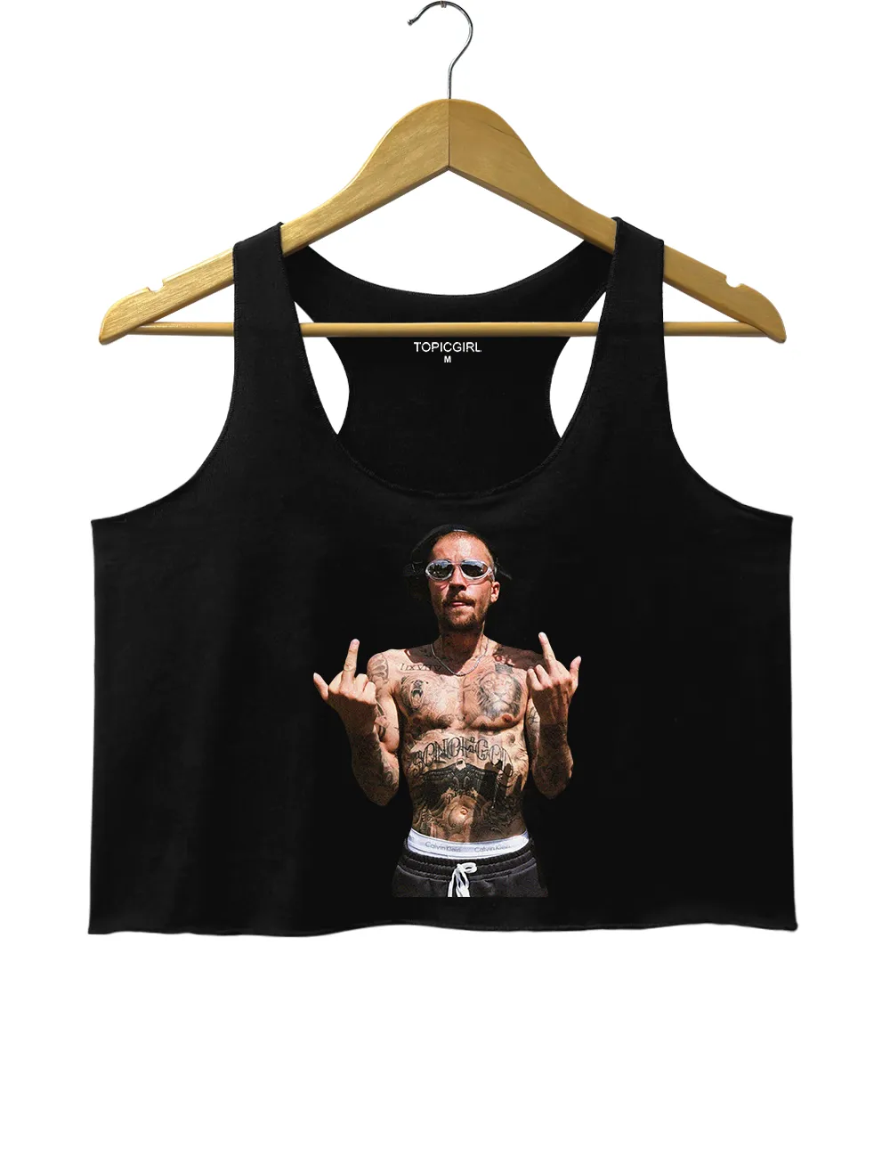 Justin Bieber Middle Finger Crop Tank Top sold by Topic Girl product image thumbnail 3