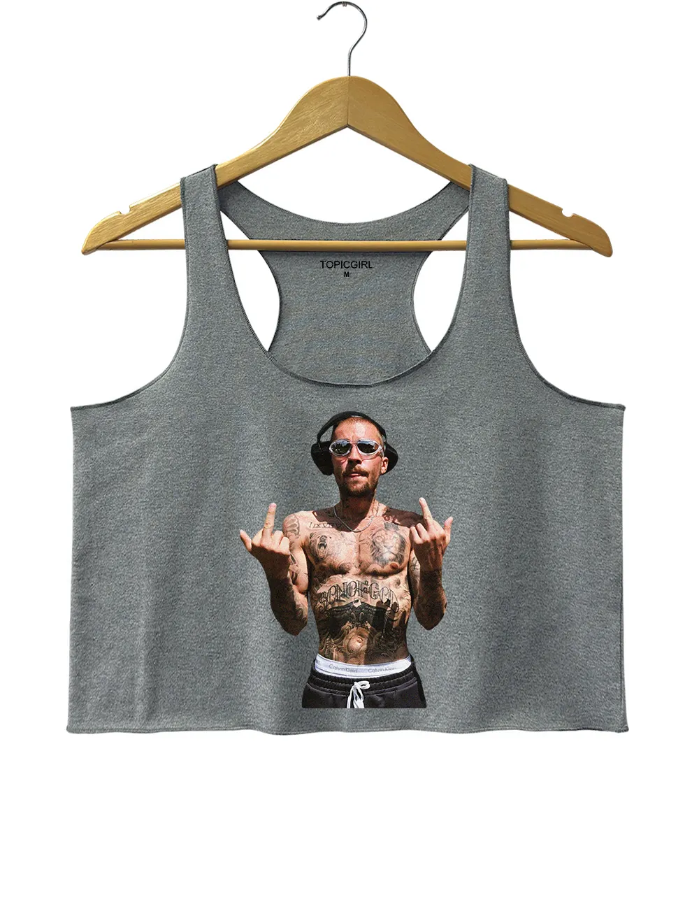 Justin Bieber Middle Finger Crop Tank Top sold by Topic Girl