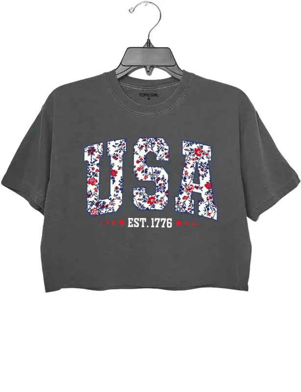 USA 250 EST. 1776 Crop Top made by Topic Girl