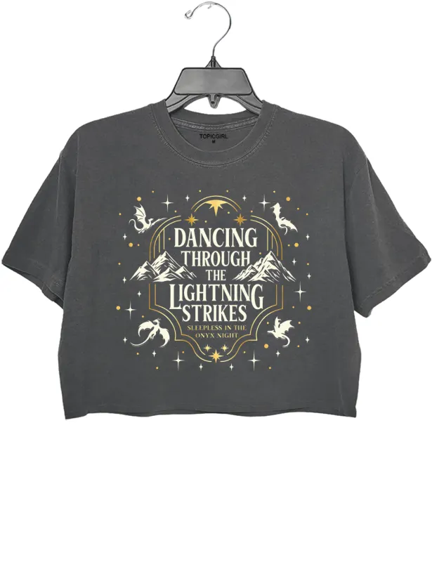 Dancing Through The Lightning Strikes Fourth Wing Crop Top made by Topic Girl