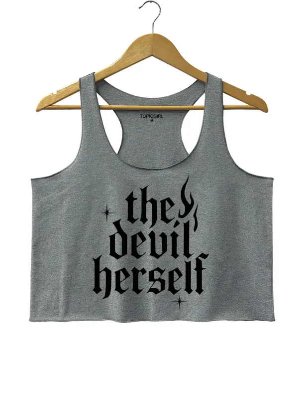 The Devil Herself Crop Tank Top made by Topic Girl
