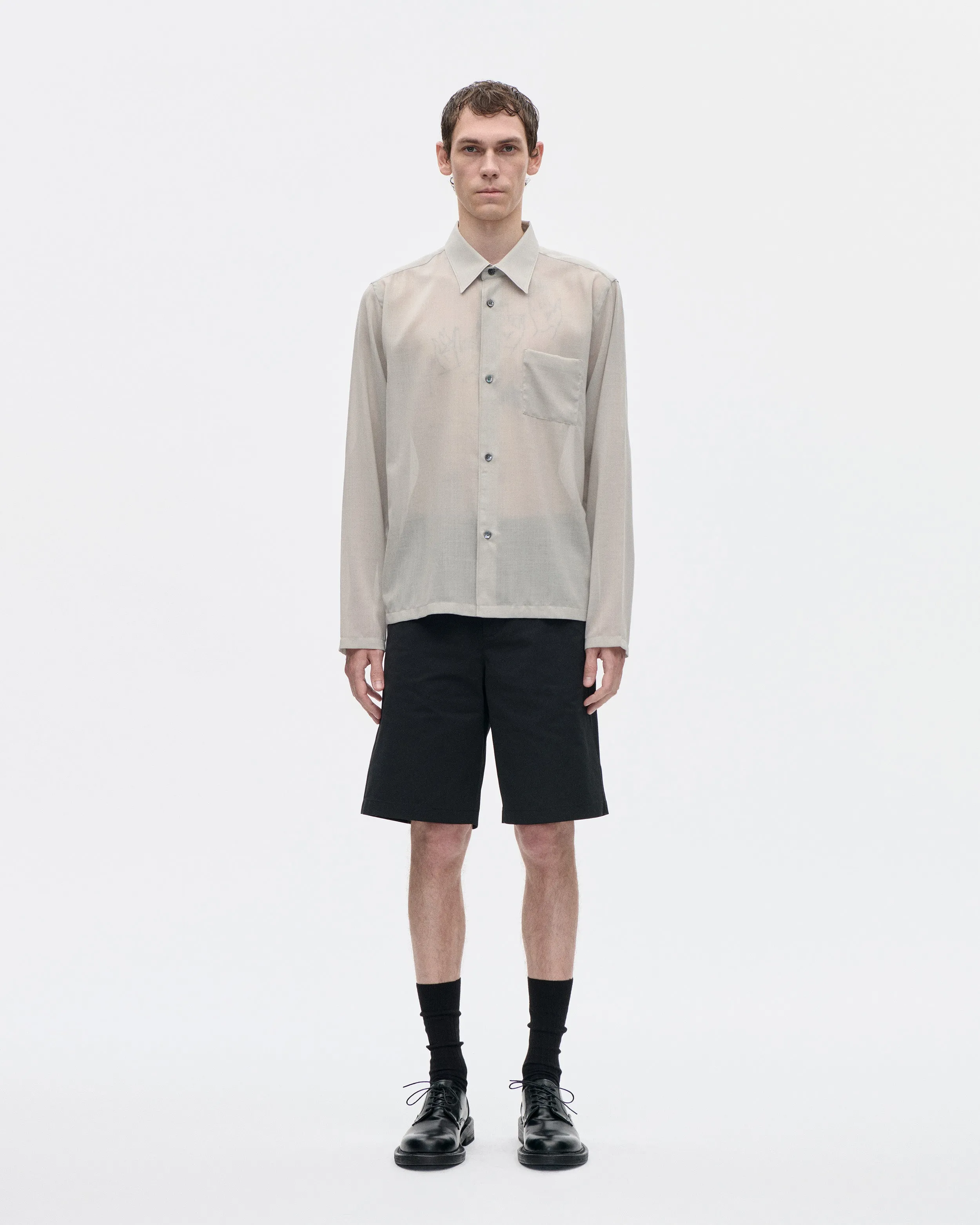 Cordial Shirt 120s Merino 083 Light Grey sold by Berner Kuhl