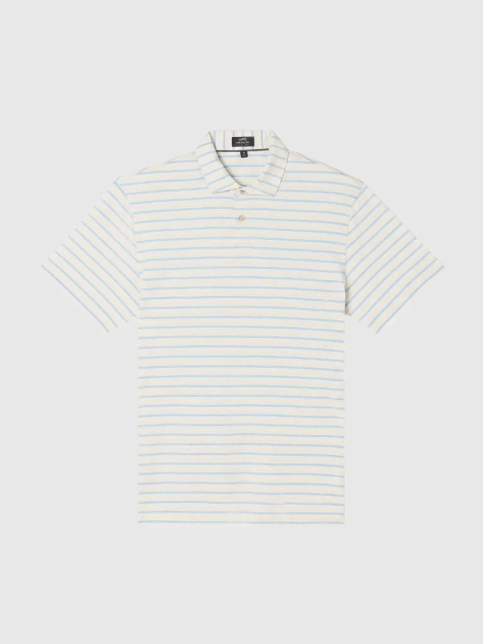 Sun Day Red Men's Refined Coastal Stripe Polo sold by Saint Bernard