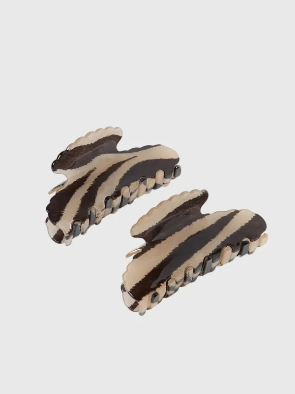 Loeffler Randall Yuri Zebra Hair Clip Set sold by Saint Bernard