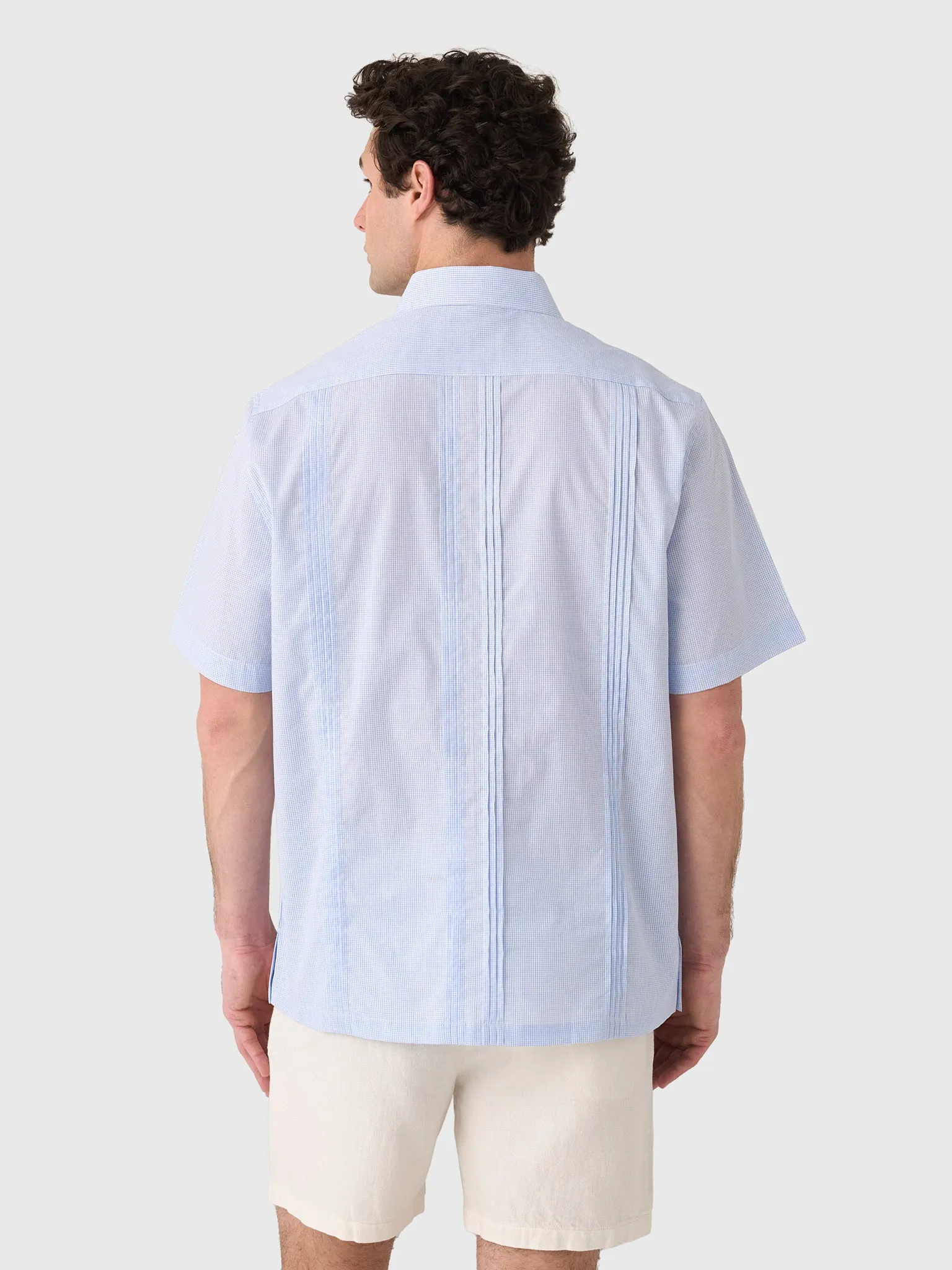 Centuria Men's Short Sleeve Cotton Check Guayabera Shirt sold by Saint Bernard product image thumbnail 4