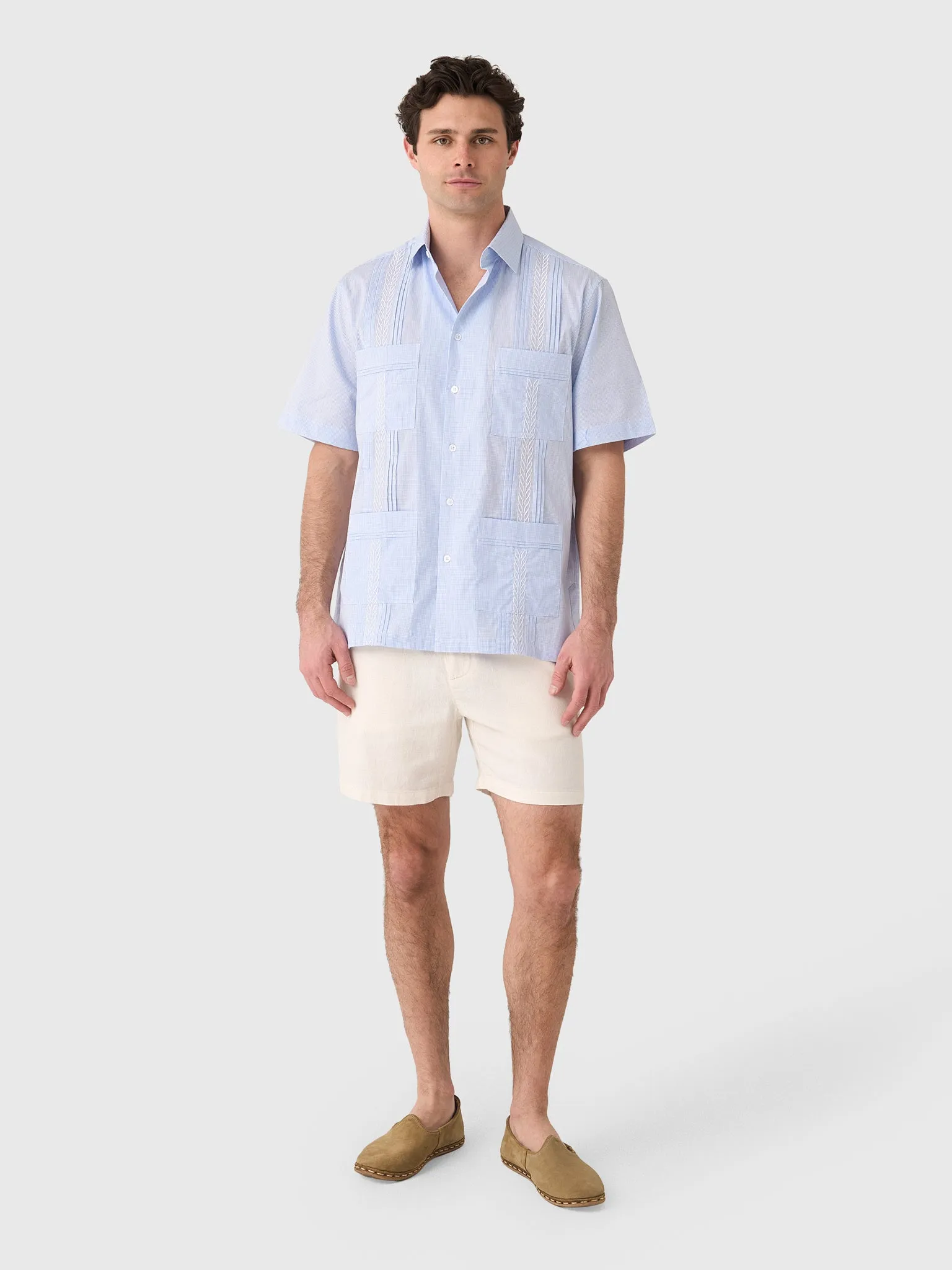 Centuria Men's Short Sleeve Cotton Check Guayabera Shirt sold by Saint Bernard product image thumbnail 2