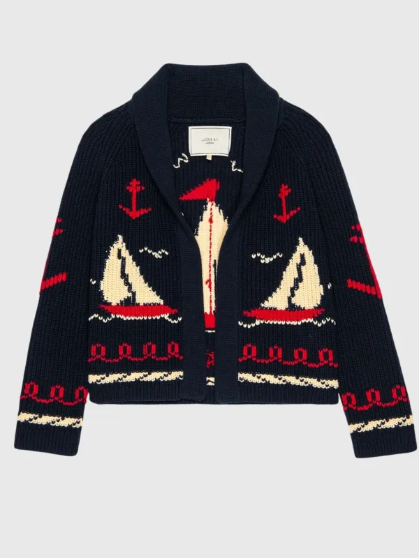 The Great Women's The Sailboat Lodge Cardigan made by Saint Bernard