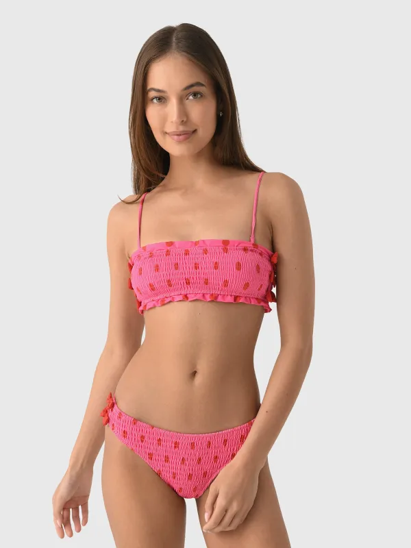 Damson Madder Women's Shirred Bow Bikini Top made by Damson Madder
