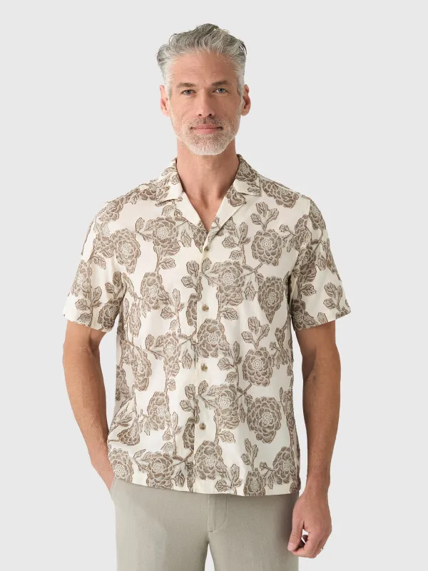 Les Deux Men's Lesley Flower Jacquard Short-Sleeve Shirt sold by Saint Bernard