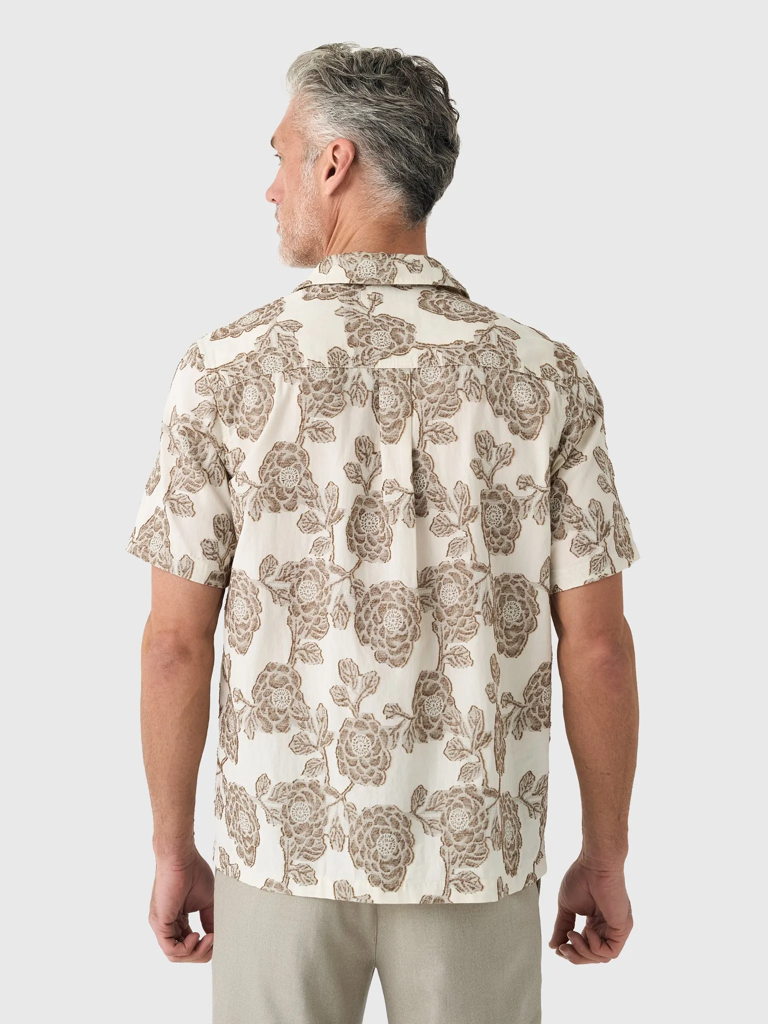 Les Deux Men's Lesley Flower Jacquard Short-Sleeve Shirt sold by Saint Bernard product image thumbnail 4