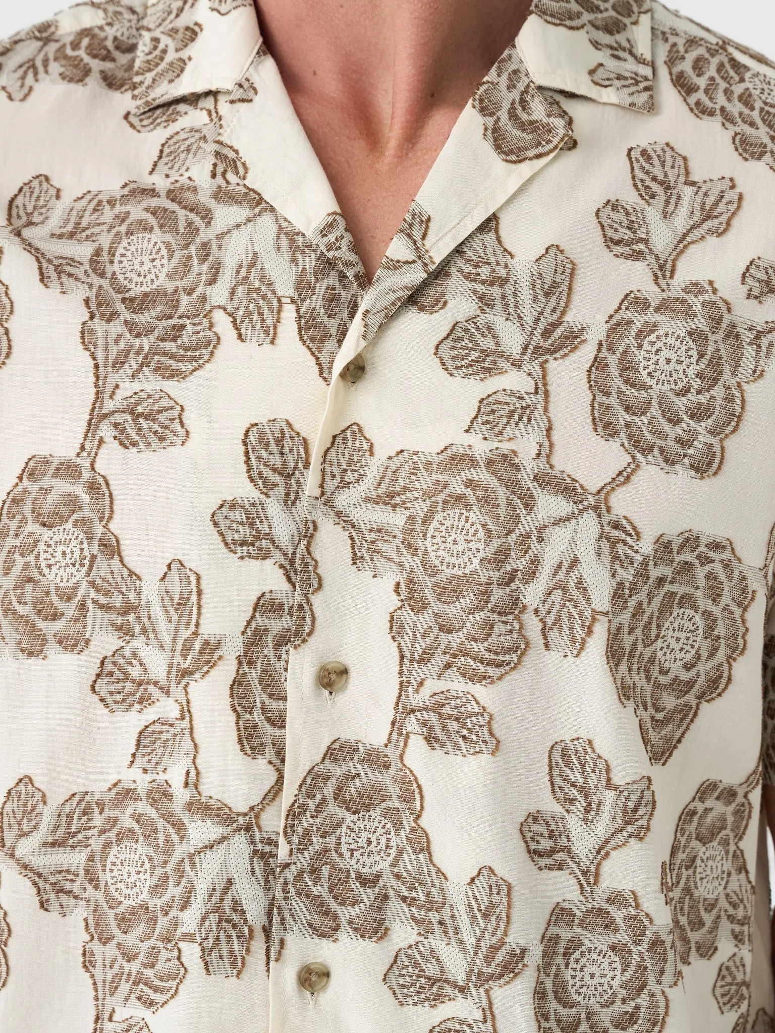 Les Deux Men's Lesley Flower Jacquard Short-Sleeve Shirt sold by Saint Bernard product image thumbnail 5