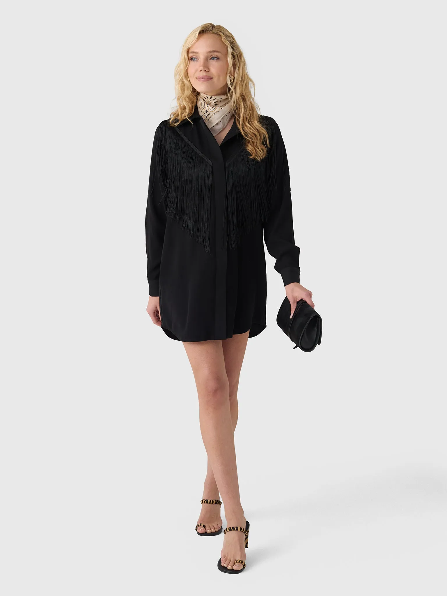 Masons Daughter Women's Dolly Western Fringe Mini Dress sold by Saint Bernard product image thumbnail 2