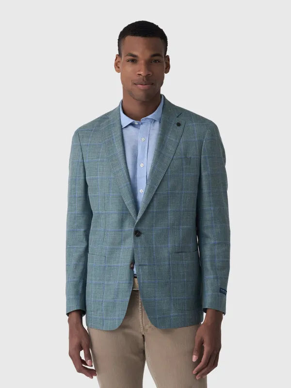 Peter Millar Crown Crafted Men's Salisbury Windowpane Soft Jacket sold by Saint Bernard